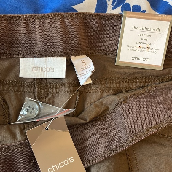 Chico’s Ripstop Utility Crop Cairo Brown, Size 3 NWT - Picture 5 of 5